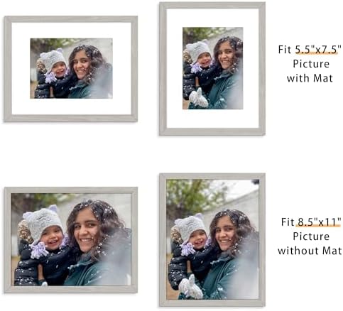 Picrit 8.5x11 Picture Frame Set of 12, Modern Gallery Wall Frames, Gray