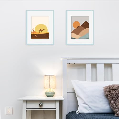Picrit 11x14 Picture Frame Set of 12, Modern Gallery Wall Frames, Blue
