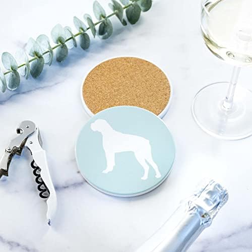 Greenline Goods Boxer Lovers Ceramic Drink Coasters - Set of 4 Dog Coasters with Protective Cork Bottom and Metal Stand - Boxer Decor for Boxer Moms & Dads