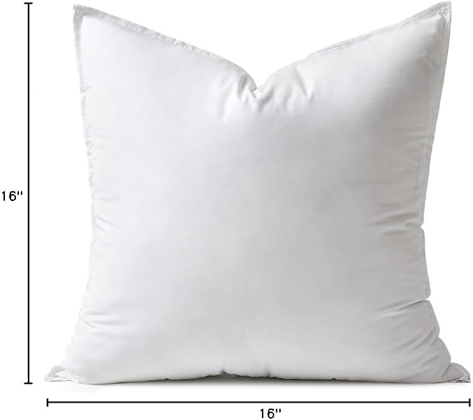 MIULEE 16x16 Inch Synthetic Down Alternative Pillow Insert | Decorative Throw Pillow 16 x 16 Inch Body Bed Sleeping Ultra Soft Fluffy Form for Sofa Couch Bed