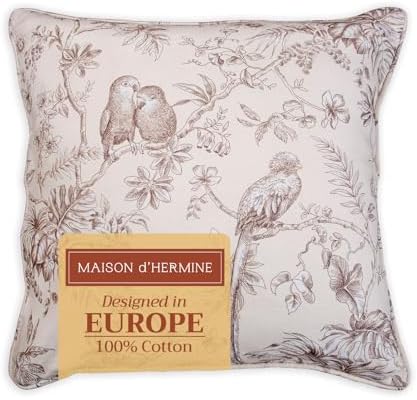 Maison d' Hermine Throw Pillow Covers 100% Cotton (20" x 20" - Pack of 1)