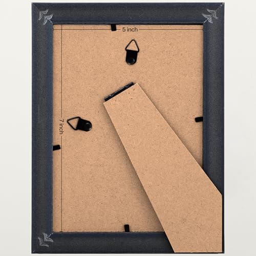 eletecpro 5x7 Vintage Picture Frame, Glass Cover, Brown, 2-Pack