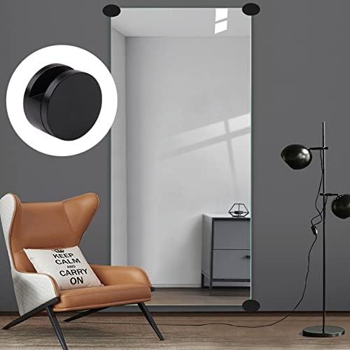 Glass Clips Clamps Holder, Round Shape Wall-Mounted Mirrors Bracket, Mirror Clips for 5-11mm Thick Mirror Bedroom Bathroom Supports Fixings 4 Pieces