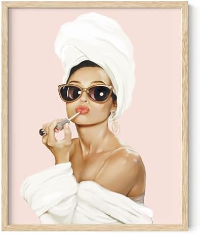 HAUS AND HUES Famous Female Wall Art and Wall Decor - Hollywood Artist Pictures for Wall, Vanity Room Poster (Beige Frame, 16x20)