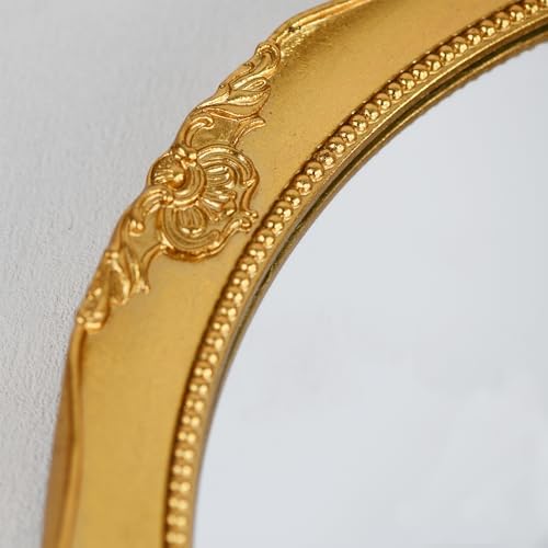 Funerom Vintage Decorative Wall Mirror Hanging Mirror Round (Gold 16 inch)