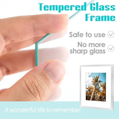 Frametory 2 Pack 11x14 Silver Picture Frame with Real Glass Mat for 8x10