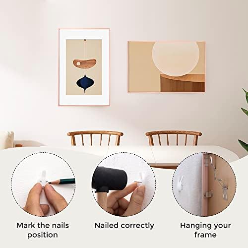 16x24 Metal Picture Frame with 12x18 Mat, Brushed Aluminum Finish, Tempered Glass Front, and Attached Hanging Hardware - Wall Display Frames for Vertical or Horizontal Orientation (Rose Gold, Pack of 1)