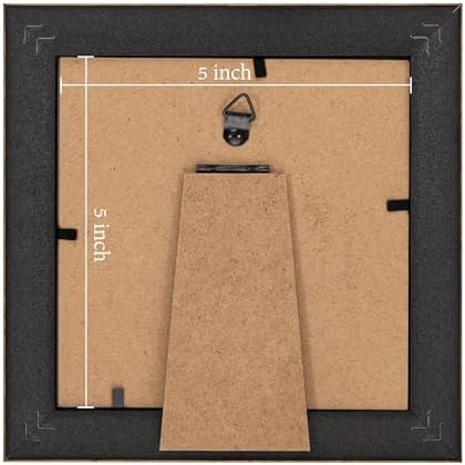 eletecpro 5x5 Vintage Picture Frame, Glass Cover, Gold, 2-Pack