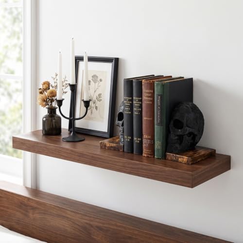 Skull Bookends, Heavy-Duty Gothic Skeleton Book Holder Set