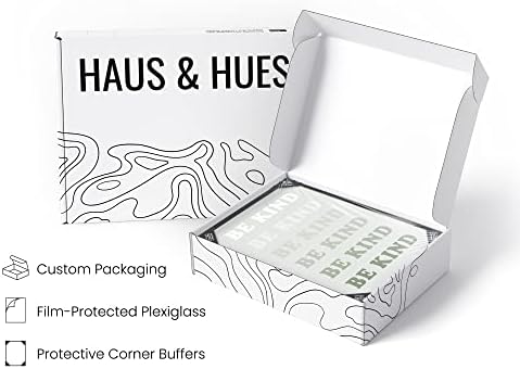 HAUS AND HUES Positive Quote Wall Art - Be Kind Affirmation Poster, Cute Quotes for Teen, Encouragement (16" x 20" Framed Black)