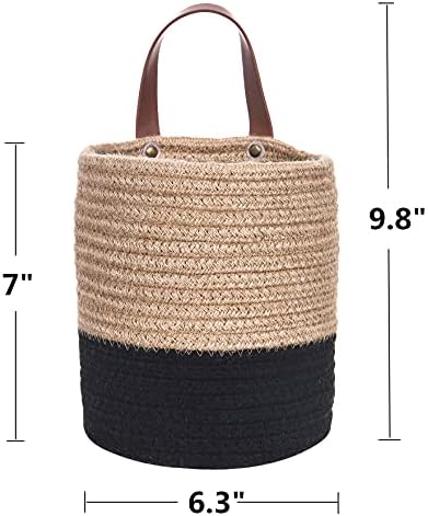 Wall Hanging Storage Basket, Woven Plant Holder for Organizing, 6.3” x 7"