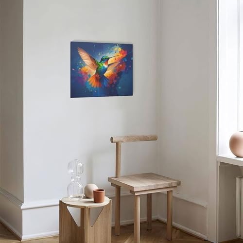 Crekviy Hummingbird Wall Art Bird Pictures Wall Decor Hummingbird Canvas Prints Painting Artwork Home Decoration for Bathroom Bedroom Living Room Framed Gifts Ready to Hang 20"x24"