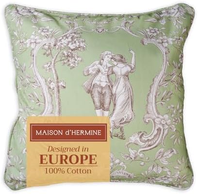 Maison d' Hermine Throw Pillow Covers 100% Cotton (18" x 18" - Pack of 1)