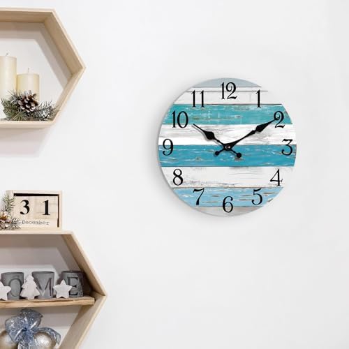 KECYET 10 Inch Wall Clock Battery Operated Silent Non Ticking Beach