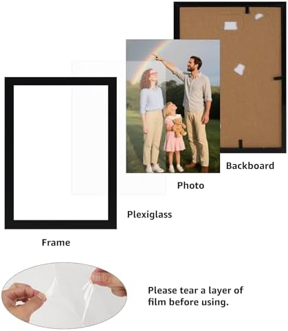 Giftgarden 5x7 Picture Frame Black Set of 16, Lightweight 5 by 7 Photo Frames Bulk for Family, Office, Living room Wall Hanging and Tabletop Display