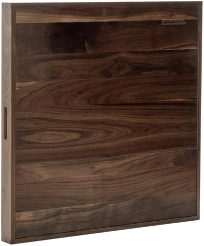 28" Square Handmade Jumbo Black Walnut Ottoman Tray with Handle