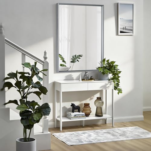 AAZZKANG Rectangle Metal Framed Mirrors 28"x20" for Wall Modern Hanging Mirror with Aluminum Frame for Bathroom Bedroom Living Room Entryway Home Decor