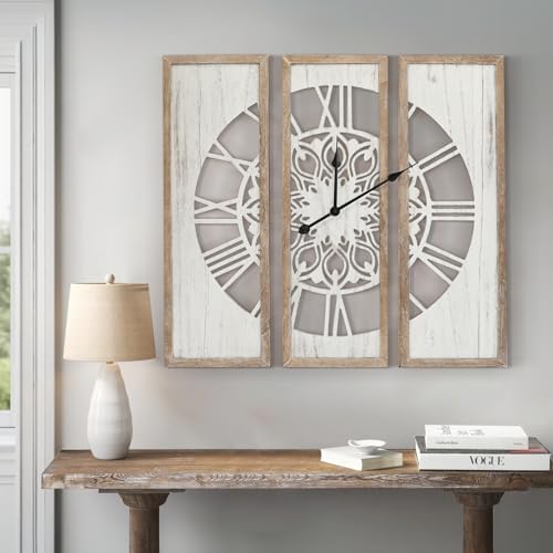 RiteSune Unique 30" Wall Clock for Living Room Decor