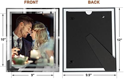 8x10 Picture Frames Set of 2, Sliver Photo Frame for Tabletop, Glass Picture Frame, Horizontally or Vertically