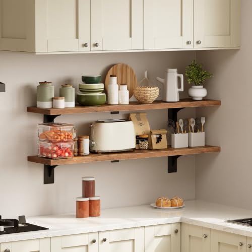 HOOBRO Floating Shelves for Wall, 39.4" Wall Mounted Shelves Set of 2