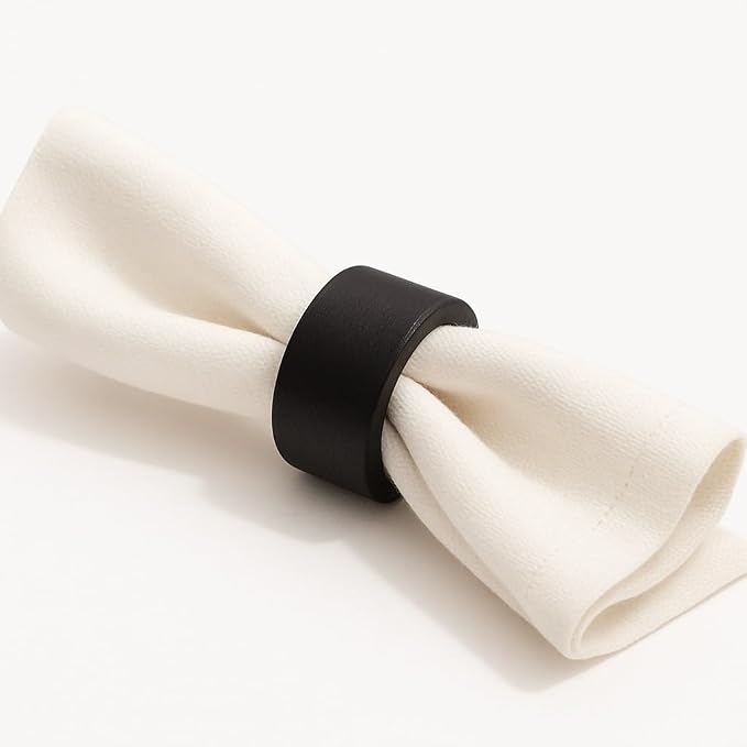 Handmade Wooden Napkin Ring Made by Artisan Beautifully Crafted and Designed in India (Set of 12, Natural Jalai)