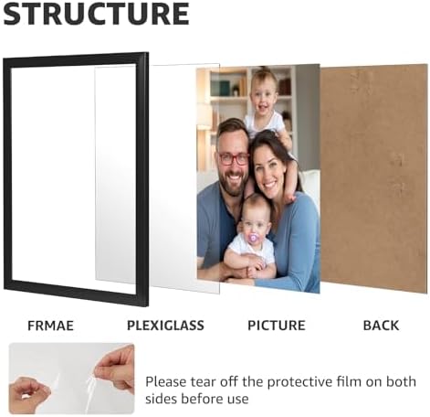 Giftgarden 4x6 Picture Frame Black Set of 3, Thin Photo Frames 4 by 6 for Wall and Tabletop Display