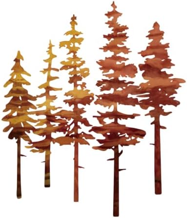ESTART Metal Autumn Pine Tree Wall Art, Metal Tree Wall Decor | Nature Rustic Farmhouse Cabin Decor, Forest Wall Art for Home Living Room Bedroom Office Indoor and Outdoor Decoration
