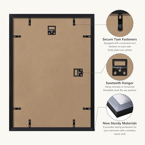 VIOLABBEY A3 Frame Set of 5, Fit 8.3x11.7 Photos with Mat, Black