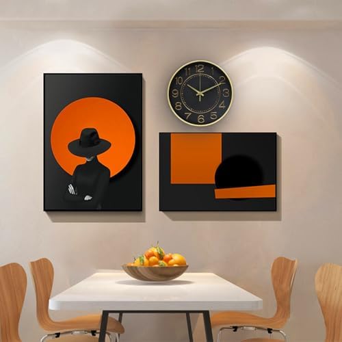 HZDHCLH 12 Inch Modern Wall Clock Battery Operated Silent Non Ticking
