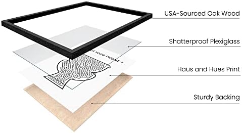 HAUS AND HUES Funny Bathroom Decor – Toilet Maze Wall Art, Humorous Bathroom Poster, Fun and Unique Restroom Sign for Home (24x36, Black Frame)