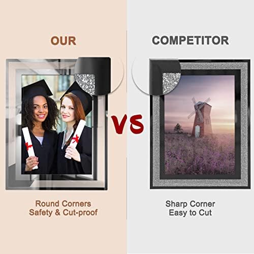 8x10 Picture Frames Set of 2, Sliver Photo Frame for Tabletop, Glass Picture Frame, Horizontally or Vertically
