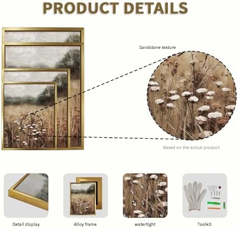 AIMAILON Gold Frame White Swan Animal Pattern, Aesthetic Artwork 10x12 | classic pink flower lake view background, home decoration, easy to disassemble, living room gallery painting