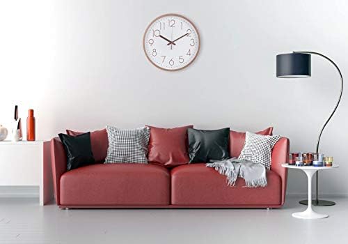 12 Inch Modern Wall Clock, Silent Non-Ticking Decorative Battery Operated Wall Clocks for Living Room, Office, Bathroom, Kitchen, Thicken Plastics Frame Glass Cover (Rose Gold)