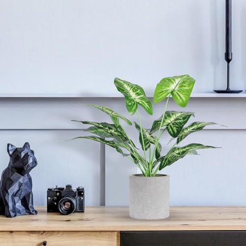 Der Rose 2 Pack 16" Indoor Fake Plants Sage Green for Office Desk Decor