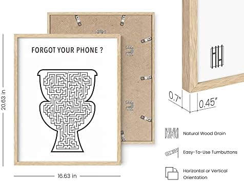HAUS AND HUES Funny Bathroom Decor – Toilet Maze Wall Art, Humorous Bathroom Sign, Fun Wall Print for Guest Bath or Restroom (16x20, Beige Frame)