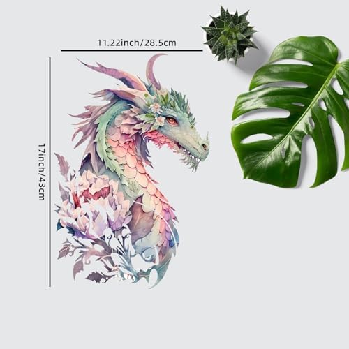 Benziso Dragon Metal Wall Art Medieval Decor Fantasy Decorations (Pink)