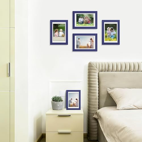 Picrit 4x6 Picture Frame Set of 12, Modern Gallery Wall Frames, Navy Blue