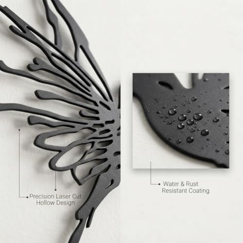 2Pcs Metal Hummingbird Wall Art, 3D Large Outdoor Garden Decor(18.6"x22.4") | Set of 2 large 3D metal hummingbirds, rust-resistant & waterproof, perfect for outdoor garden, patio, or fence decor
