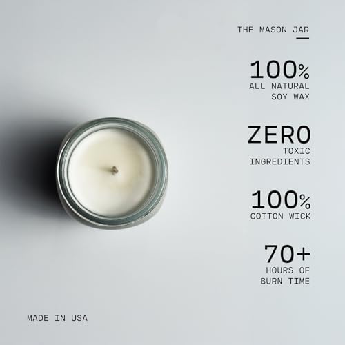 Milkhouse Sunday Morning Soy Candle, 13 oz Mason Jar, 70+ Hr Burn