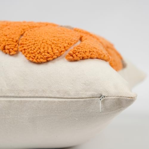 GEEORY Fall Pumpkin Pillow Covers Set of 2, Orange Tufted 20x20