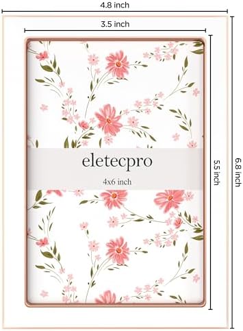 eletecpro 4x6 Enamel Picture Frame with Real Glass Cover, White, 2-Pack