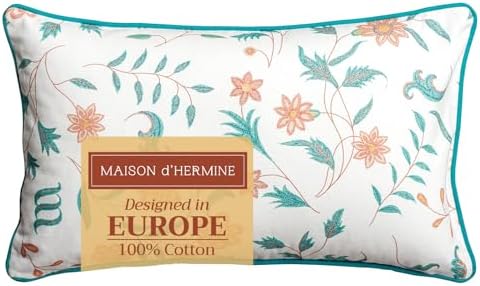Maison d' Hermine Throw Pillow Covers 100% Cotton (12" x 20" - Pack of 1)