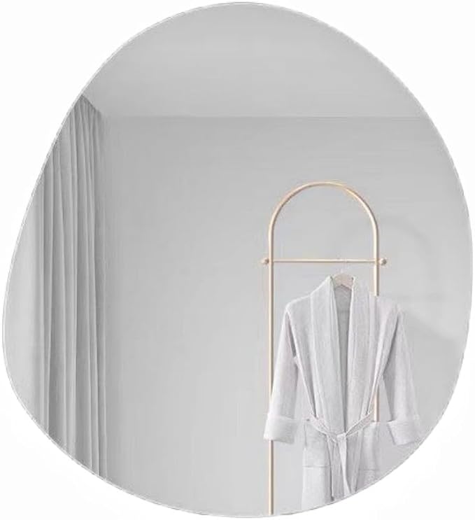 Irregular Wall Mirror Set Frameless Glass Mirror Modern Decorative Mirror for Bedroom Living Room Dressing Table Entryway Space Saving(36x40cm)