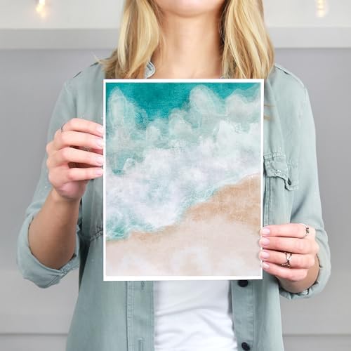 DREAM BIG PRINTABLES Pastel Beach Waves (Set of 3) - 11x14 Art Prints (Unframed) | Pastel Beach Waves Trio | Tranquil Ocean Vibes for Home Decor | Living Room Decor | Bedroom Decor