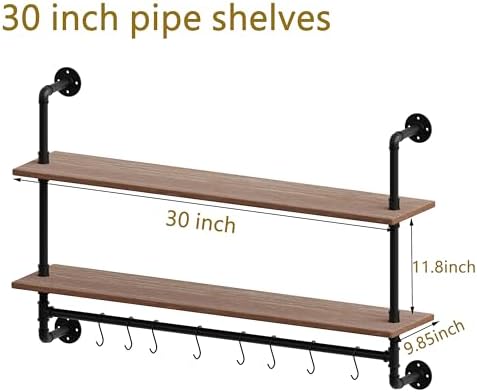 ROGMARS Industrial Pipe Shelving Bathroom Shelves with Towel bar