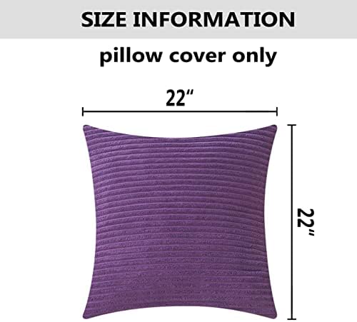 Home Brilliant Purple Throw Pillows for Bed Cute Decorations Pillow Covers for Couch Decorative Pillow Cases, 55x55 cm, 22 x 22 Inch, Eggplant…