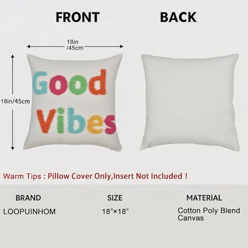 Boho Throw Pillow Covers 18*18 Spring Decorative Tufted Letters