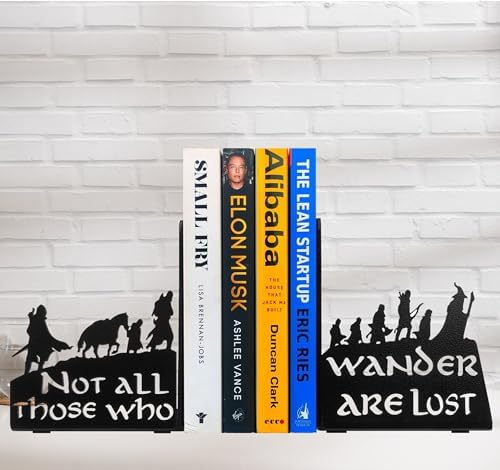 Decorative bookends for Shelves, Heavy Metal Bookends, Unique Bookends, Non Skid Book Ends, Book Stopper for Home/Office Decor/Shelves, 7 X 5.51 X 4 in/Piece (with Quote on Product)
