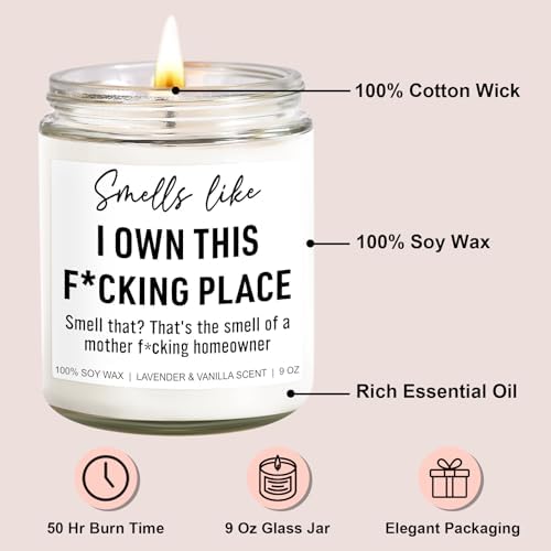 Younift Funny Scented Candle, House Warming Gifts New Home, Housewarming Gifts for Women, Men, Couple, New Homeowner - First Apartment Essentials - Closing Presents for Home Buyers - 9 oz