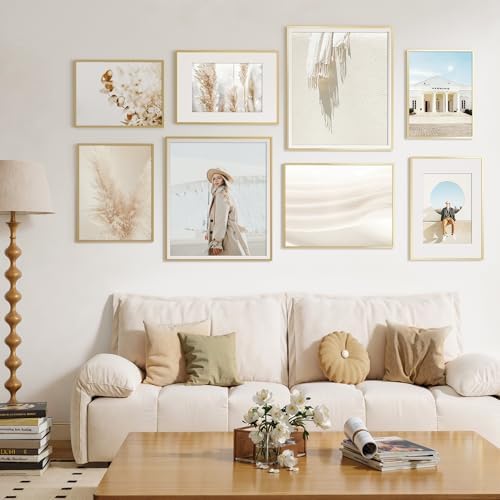 Fun Memories 19x25 Metal Picture Frame - High End Aluminum Frames with Real Glass for Diplomas, Certificates, and Wall Art, Mounts Horizontally or Vertically, Gold, 1 Pack